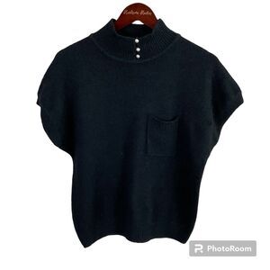 Work In Progress Gladys Bailey Women Black Sz L Sweater Silk Angora Lambswool R3